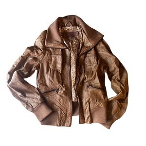 Ci Sono By Cavalini Brown Bomber Jacket